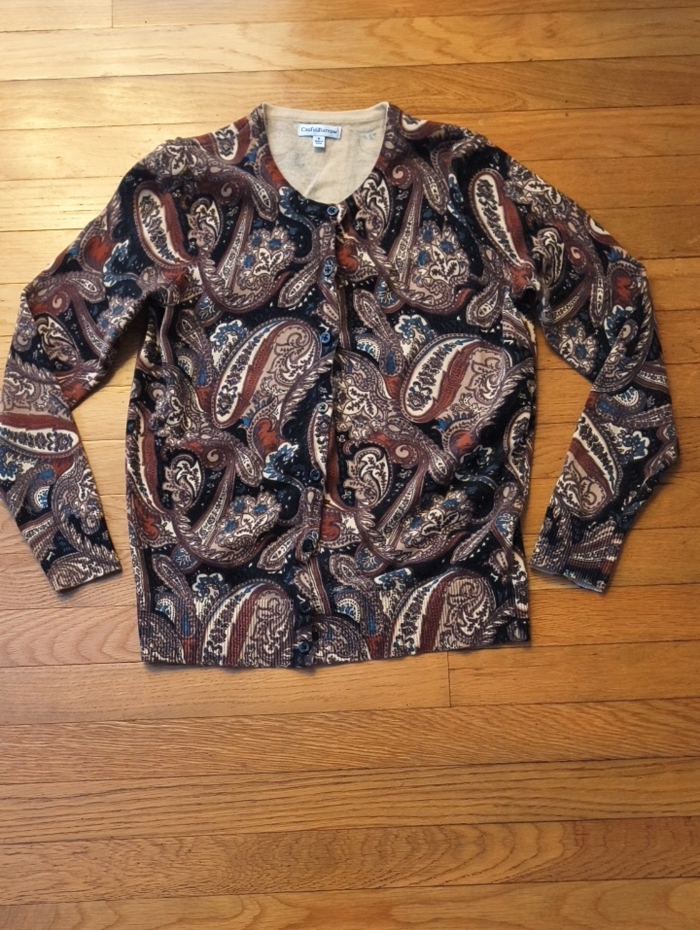 croft & barrow Beige Crewneck Sweater with Subtle Pattern